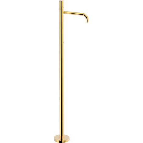 TRES 26285306OR STUDY Grifo Monomando con Toma a Suelo Lavabo Color Oro 24K - ref: 26285306OR