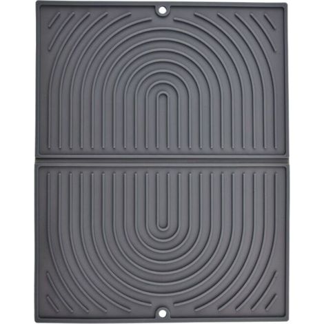 Tapis d'égouttage en silicone, tapis absorbant de cuisine, tapis de séchage pliable, tapis d'évier antidérapant, séchage rapide, résistant à la chaleur, 43×34 cm (gris).