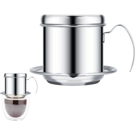 Vietnamesische Kaffeemaschine Dauerhafter Edelstahl Kaffeefilter zum Aufbrühen Langsame Zubereitung French Press Filterkaffeemaschine Kein Stroma (1/5)