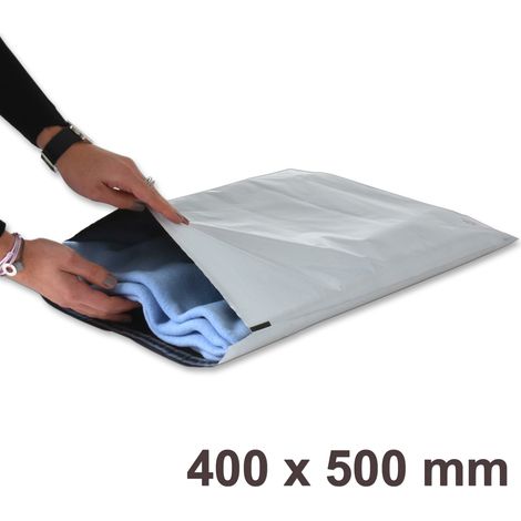 Lot de 10 Enveloppes plastiques blanches opaques FB06 - 400x500 mm (1/4)