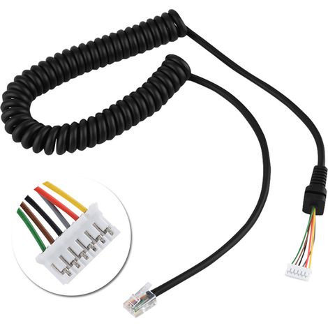 Câble microphone pour autoradio de remplacement, compatible YAESU MH-48A6J, fil pour microphone main (1/5)