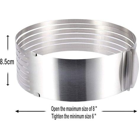 1 Moule Réglable Acier Inoxydable Diamètre 15cm Outil Pâtisserie Gâteau Rond Cuisine