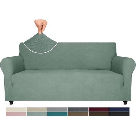 (Vert Clair)Housse Canapé 2 Places - Universelle - Extensible - Vert - Protection Chien (1/4)