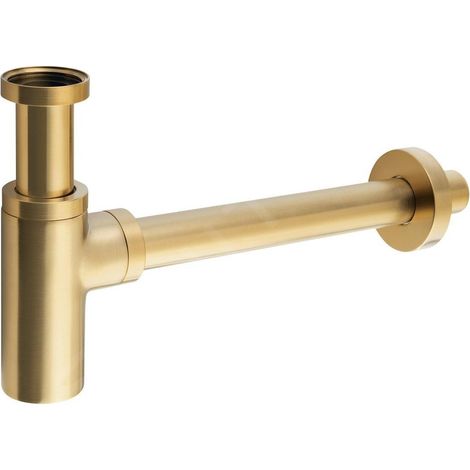 Siphon de lavabo 5/4", bonde 32mm, rond, or mat (1/3)