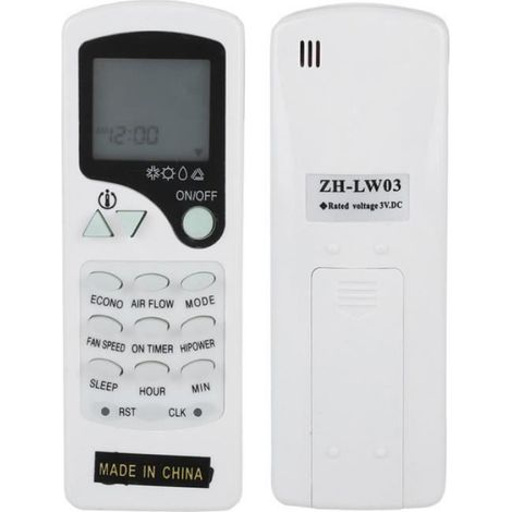 Télécommande Climatiseur - Pour Chigo ZH-LW03 ZH/LW-03 - ABS - Portée 8 m - 2 Piles AAA - 128 x 45 x 17 mm - 1 Pièce (1/4)