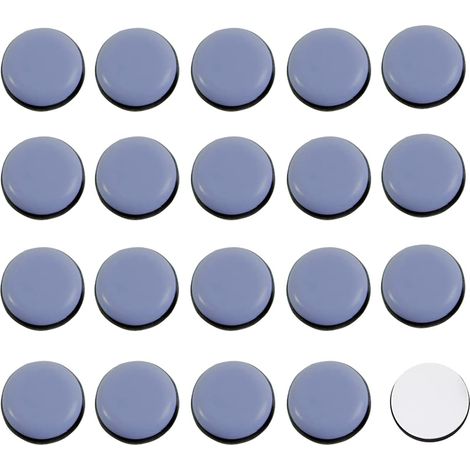 20 pièces patins meubles ronds 25 mm, PTFE téflon auto-adhésifs, pour déplacer facilement. (1/5)