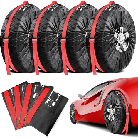 Housse de Protection Pneu 4 Pièces 18-22" Housse Roue de Secours Housses Pneus Auto (diamètre 80 cm) (1/5)