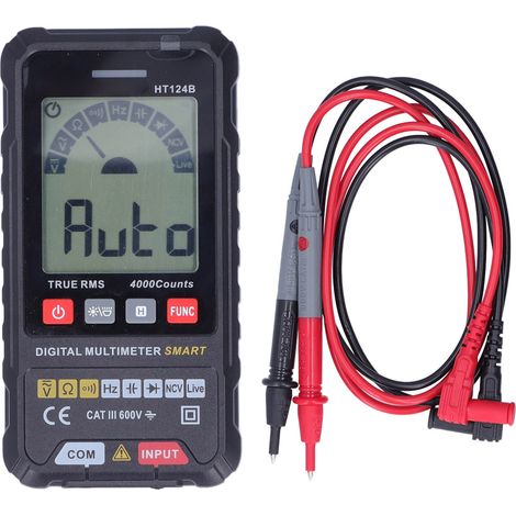 HT124B Multimètre Numérique Automatique Précision Élevée True RMS Portable Testeur Tension Résistance Capacité (1/5)