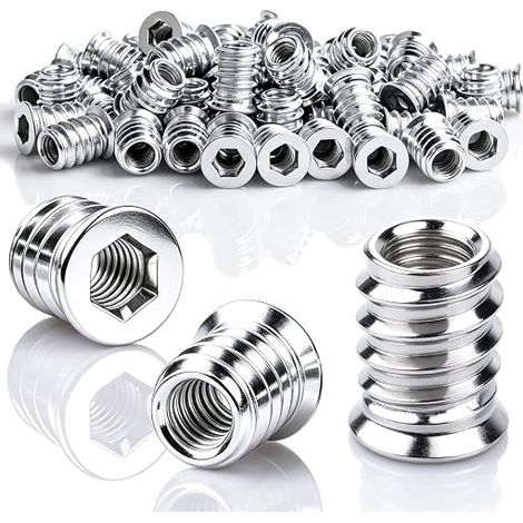 Insert Fileté Bois M8 x 20mm Écrou Hexagonal Fileté Bois (1/5)