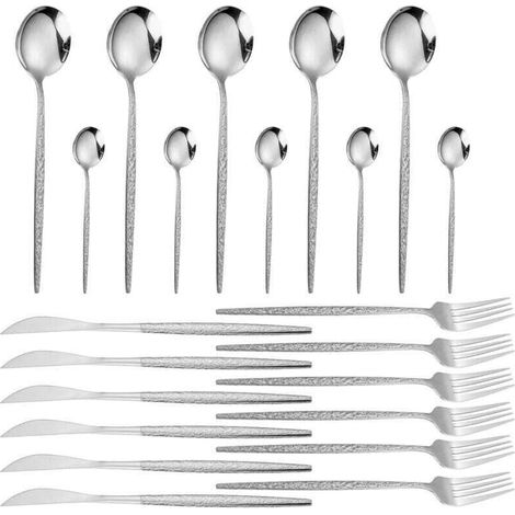 Besteckset aus 18/10-Edelstahl – 24-teilig für 6 Personen – Hochglanzpoliert, spülmaschinenfest