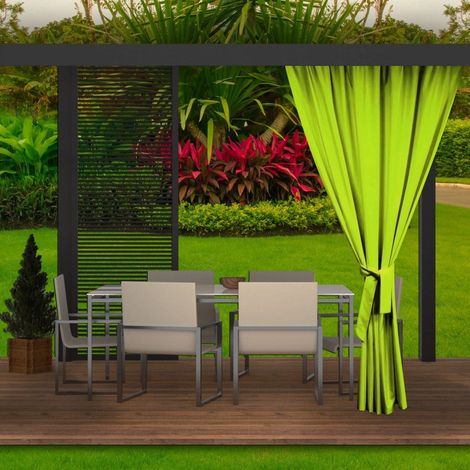 Rideaux D'extérieur 155x200cm Chaux Rideau pour Pergola Imperméable Rideau Exterieur pour Terrasse Rideau Pare-Soleil pour Balcon