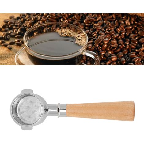 Poignée de cafetière De'Longhi ECO310 en acier inoxydable ECO310, modèle A2, couleur hêtre naturel (deux poignées, poignée sans fond), 51 mm (1/5)