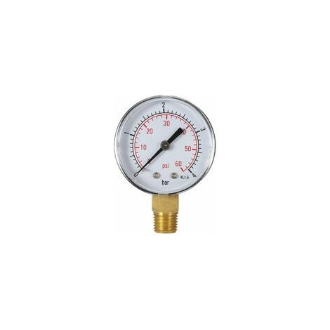 Cadran De Pression D'Eau De Filtre De Piscine De 50Mm 0 60Psi 0 4Bar, Manometre, Filetage Npt De 1/4