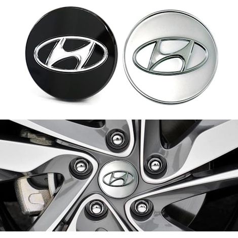 Pack de 4 - Hyundai Navkapslar / Hjulnavemblem - B 70 60mm - Argent 70 60mm - Argent