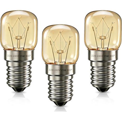 E14 Ampoule Four Dimmable Résistante à 300 Degré Blanc Chaud 2700K T22 E14 Petite vis Edison Ampoule four pour Four Micro ondes Lampe à Sel 3 les 24 (1/4)