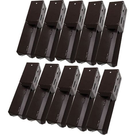 x10 3" Concrete In Wedge Grip Fence Supports - 75MM Post Timber Holder Like Metpost