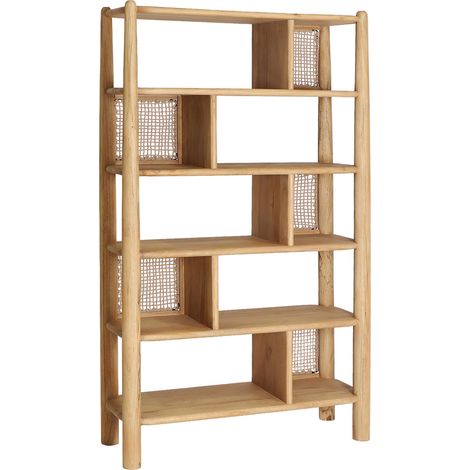 Bibliothèque nordique en bois de manguier - bois clair (1/5)