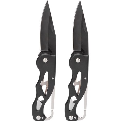 2 Couteau, pliable, acier inoxydable, poignée antidérapante, extérieur survie(Q3 : Nouveaux produits pour le mois d'août) (1/5)