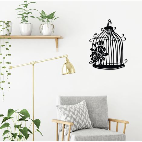 METAL WALL ART NO:33 CAGE - Black