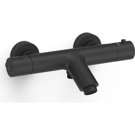 Robinet thermostatique mural pour baignoire et douche Noir mat - TRES 21617401NM