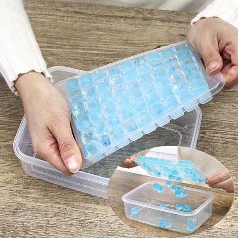 Mehrschichtige Eiswürfelform mit Deckel, selbstgemachte Eiswürfelform für den Kühlschrank, wiederverwendbare Gefrierbox (1/5)