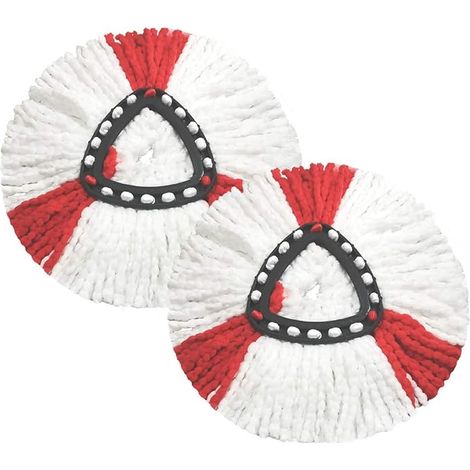 (Lot de 2) Compatible avec les têtes de balai Vileda (rouge et blanche), tête de rechange 2 en 1 pour balai Turbo, en microfibre (1/5)