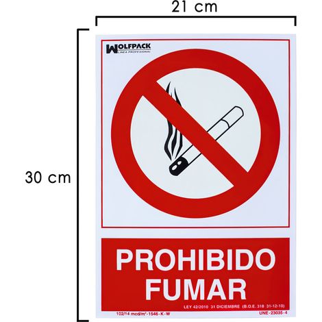 WOLFPACK LINEA PROFESIONAL - Affiche non-fumeur 30x21 cm.
