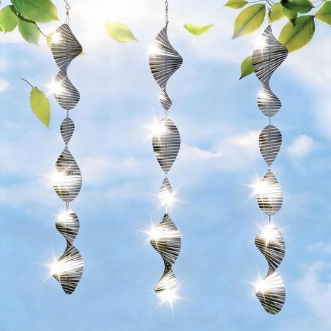 Carillon éolien en acier inoxydable anti-pigeons - Répulsif holographique réfléchissant 3D - Alternative aux pics anti-pigeons et aux filets anti-pigeons Convient pour balcon, jardin ou bassin - 3 ba (1/5)
