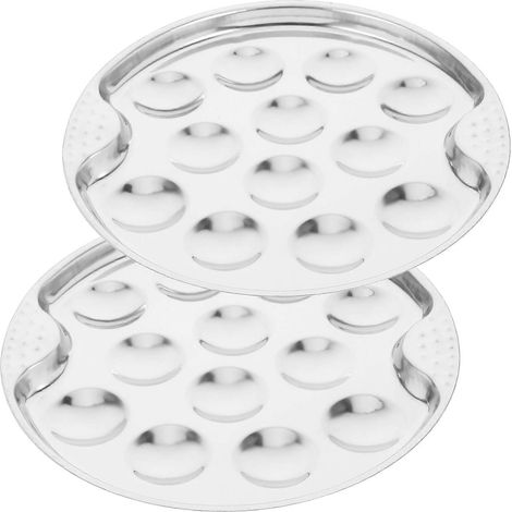 Moule à escargots rond en acier inoxydable, idéal pour cuire et servir les escargots, lot de 2. (1/5)