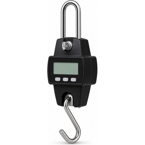 Gancio bilancia elettronica portatile 500 kg nero di sollevamento (1/5)