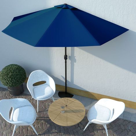 Parasol de balcon avec mât en aluminium Bleu 300x150x253cm Demi (1/5)