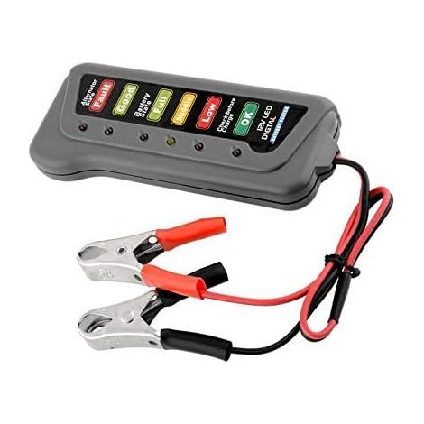 Testeur de Batterie Automatique 12V Outils Diagnostic Voiture Multifonctions et testeur d'alternateur avec 6 Lumi¨¨res LED pour alternateur Moto - (1/5)