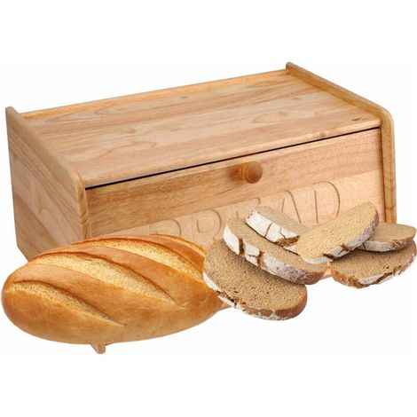 Boîte à pain en bois d'hévéa (1/3)