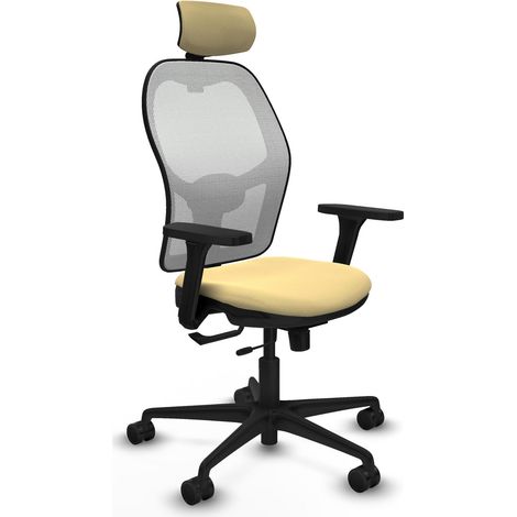 Silla de oficina piqueras y crespo Jorquera crema cuero sintético (1/2)