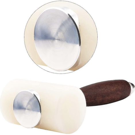 Marteau à sculpter le cuir, marteau en nylon à tête en T pour le travail du cuir avec manche en bois 7,5 pouces (1/5)