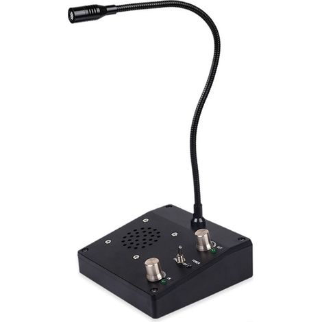 Interphone de fenêtre bidirectionnel avec haut-parleur intégré pour guichet, hôpital, restaurant, gare (prise américaine 110-240 V). (1/5)
