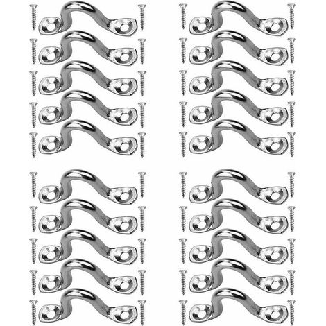 20 Pièces Plaque Oeillet Acier Inoxydable, Boucles De Pont pour Kayaks Pontet INOX, Forme à Bosse Boucle Fixe, Pontet INOX Oeil Plaques, avec 40 Pièces Vis, pour Kayak Canoe Rigging, 4mm (1/5)