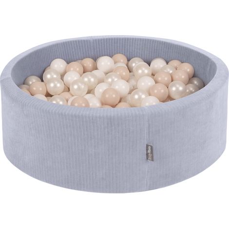 Piscina redonda seca de espuma KiddyMoon con pelotas de 7 cm para juego sensorial y terapia de integración sensorial, cubierta con cremallera, diámetro 90 cm, altura 30 cm. (1/3)
