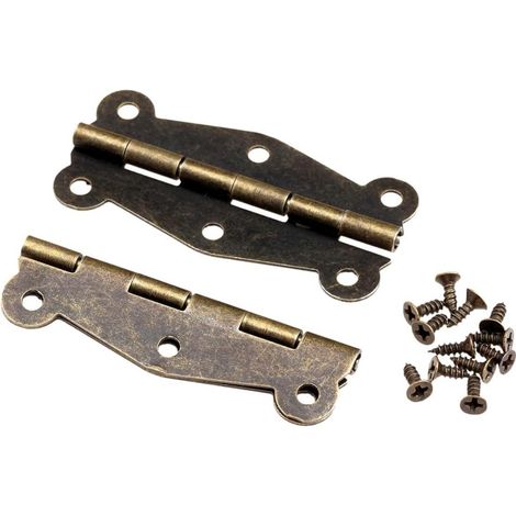 Lot de 20 charnières en laiton vintage en forme de papillon, charnières en fer vintage en bronze antique, charnières de porte de meubles (49 x 23 mm) (1/5)
