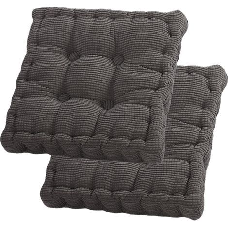 Sitzkissen, 2er-Set Bodenkissen, 40 x 40 cm, Stuhlkissen, Baumwollfüllung, dicke Bodenkissen, Yogakissen, Haustierbett, Sitzkissen für (1/5)