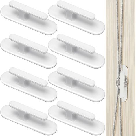 Lot de 8 enrouleurs de cordons de stores, crochets de sécurité pour cordons de stores, supports adhésifs pour cordons de stores, cordons de stores H (1/5)