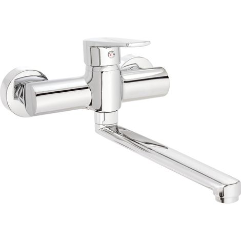 Deante Tubo robinet cuisine mural chromé compact