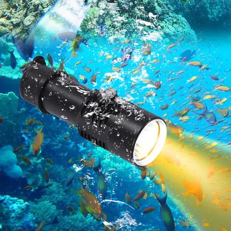 Waterproof Dive Light, IP88 328ft, 300 Lumen Submersible Flashlight, 5000mAh Rechargeable Battery, Aluminum Diving Torch For Scu-Ba, Night Dive, Cave, Wreck Exploration (1/5)