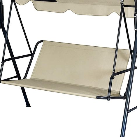 Housse de rechange pour balancelle, tissu Oxford 600D, imperméable, anti-poussière, pour terrasse, balcon et jardin (148x50x50 cm, blanc cassé) (1/3)