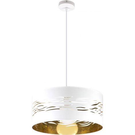 Suspension abrila Niebla blanc doré 40 cm métal textile (1/3)