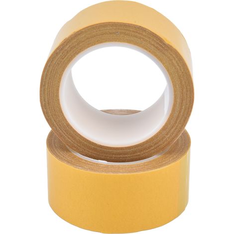 Doppelseitiges Teppichklebeband, 2 Rollen à 10 m, starker Glasfaserkleber für Holzböden, Türen und Fenster (1/5)