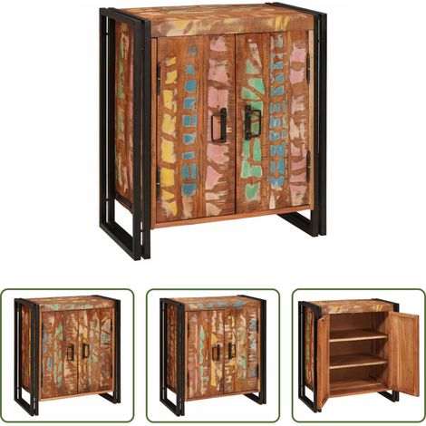 vidaXL Rangement - Cabinet de chevet Multicolore Bois massif recyclé (1/5)
