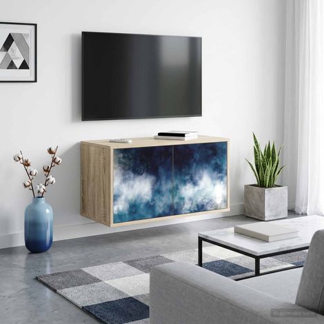 vidaXL Wall-mounted TV Cabinet RAALTE 69 x 33 x 40 cm Sonoma Oak (1/5)