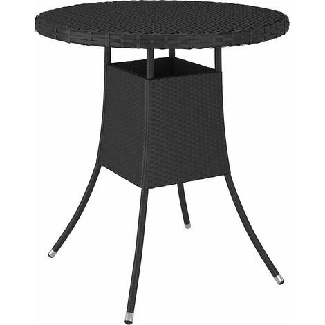 vidaXL Table de jardin Noir 70x70x73 cm Résine tressée (1/5)
