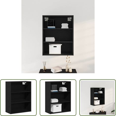 Rangement murale -  Cabinet Murale Suspendu Chêne noir 69,5 x 32,5 x 90 cm (1/5)